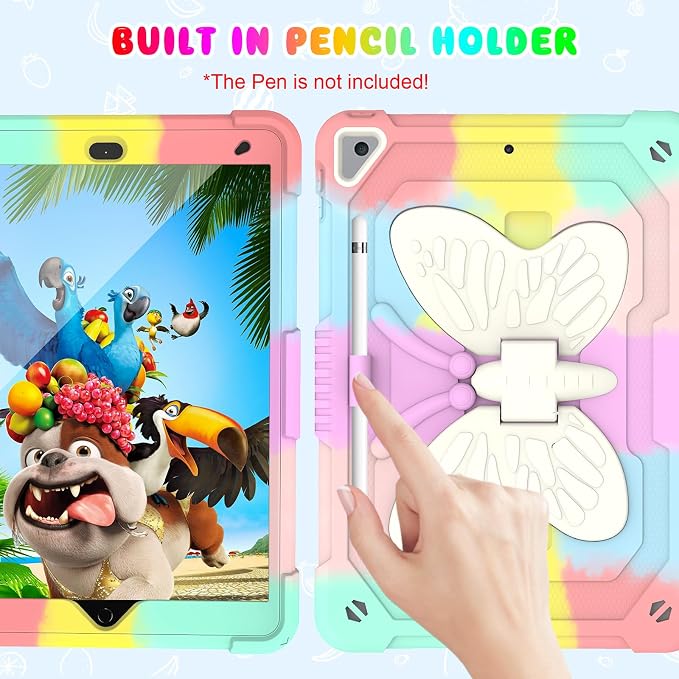 BLOSOMEET Pink Kids Case for iPad 9th/8th/7th Generation 2021/2020/2019 10.2 - Image 3