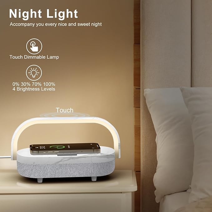 LED Bedside Lamp, Touch Lamps for Bedroom Nightstand, 4 in 1 Bedside Table Lamp - Image 2