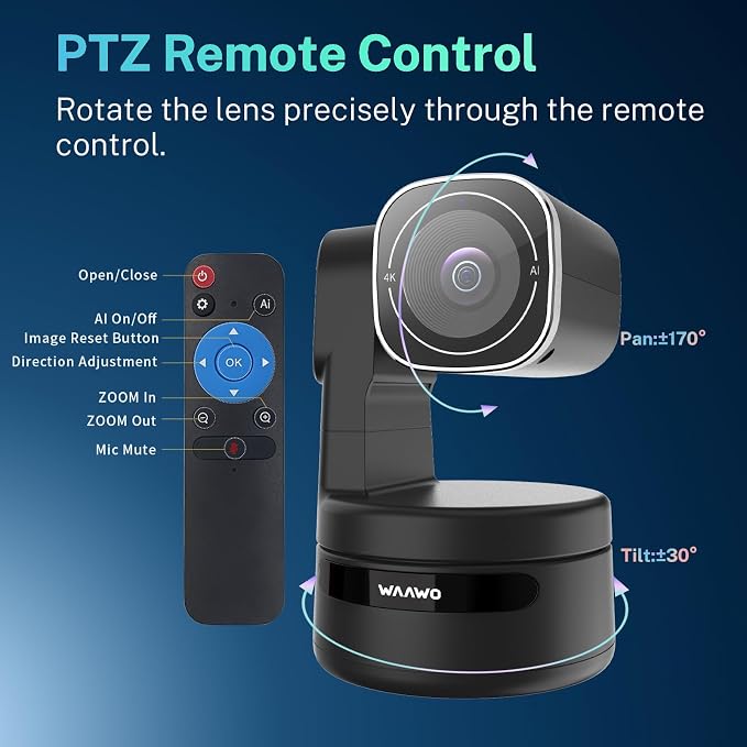 USB C Webcam PTZ Webcam, 4K Streaming Web Camera - Image 2