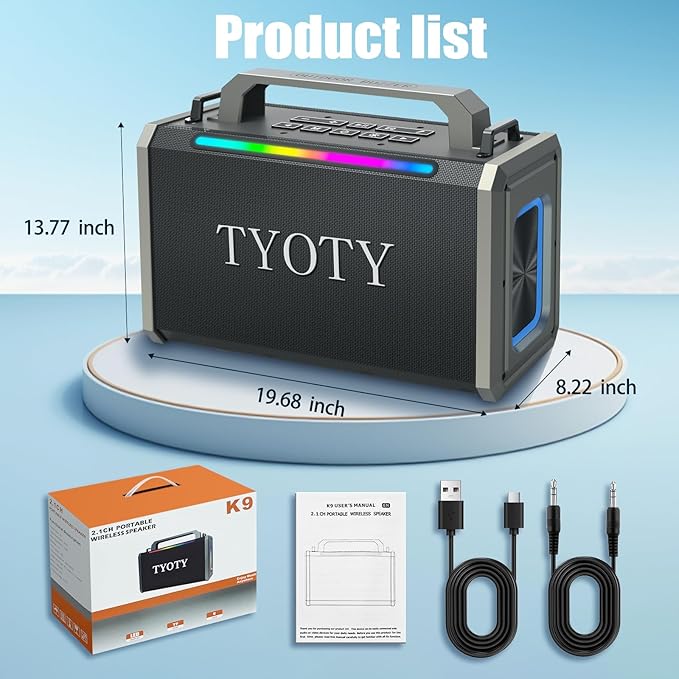 Portable Bluetooth Speaker 80W Loud Wireless Outdoor Stereo Sound Deep Bass - Image 4