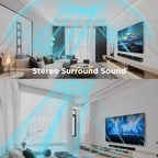 MZEIBO Sound Bar for Smart TV, 80W Bluetooth Soundbar 2 in 1 Detachable Design - Image 8
