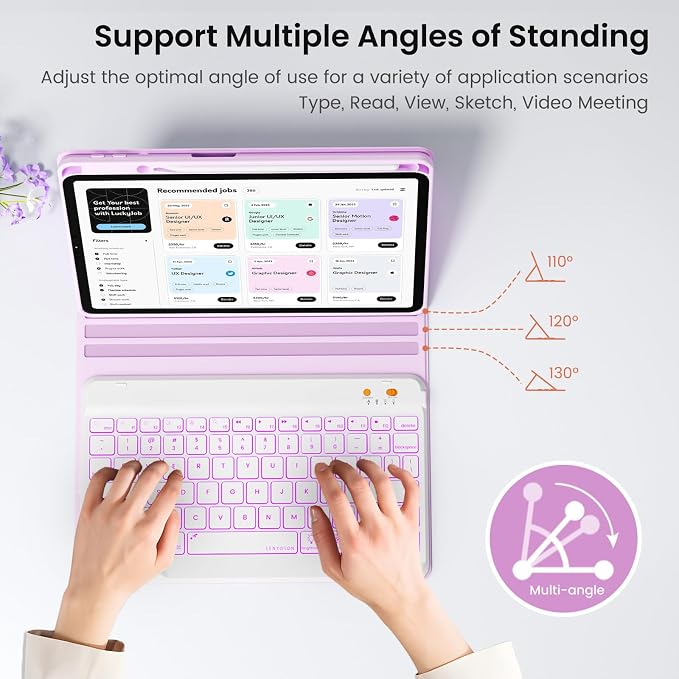 BLUTLOTUS Keyboard Case for iPad 9th/8th/7th Generation 10.2 inch 2021/2020/2019 - Image 5