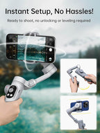 Gimbal Stabilizer for Smartphone, 3-Axis Portable iPhone Gimbal w/OLED Display - Image 9