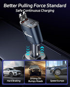 DreamBee Retractable Car Charger, 66W 4 in 1 Super Fast Charge Car Phone Charger - Image 7