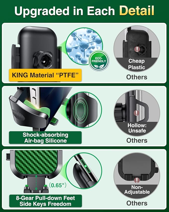 VANMASS True Military-Grade Car Phone Holder Strongest Suction & Clip Cell - Image 6