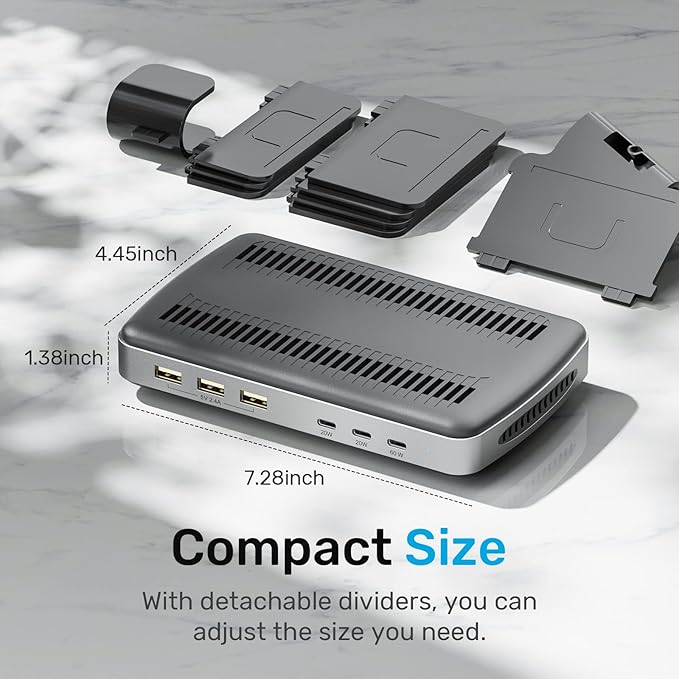 Unitek USB C Charging Station for Multiple Devices Apple, 120W 6 Port Charging - Image 6