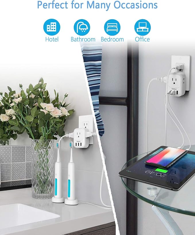 USB Charger Block, TESSAN Wall Plug Adapter - Image 5