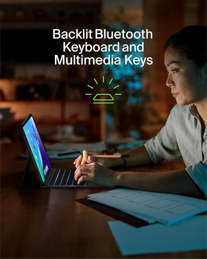Belkin Everyday Keyboard Case w/Cradle, Backlit Bluetooth Keyboard, Magnetic - Image 5