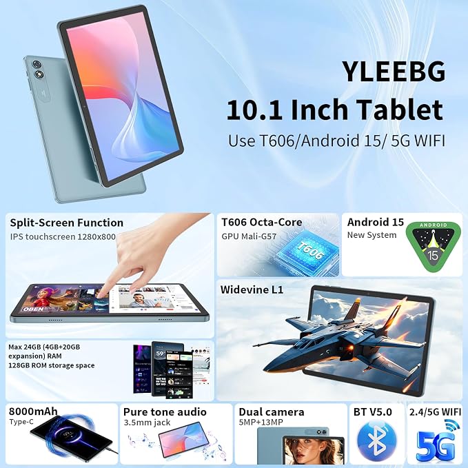Android Tablet with Keyboard, 10 inch Android 15 tablet, 24GB RAM 128GB ROM - Image 2