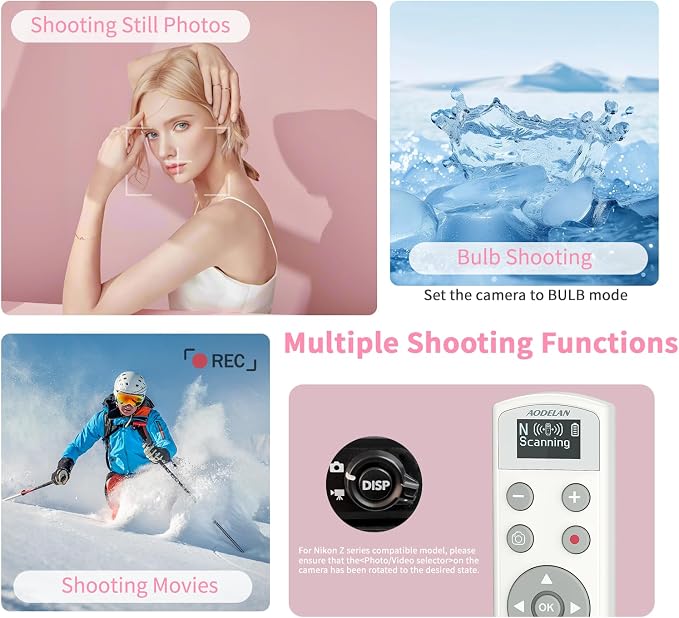 Rechargeable Shutter Release for Nikon AODELAN Wireless Camera Remote Control - Image 3