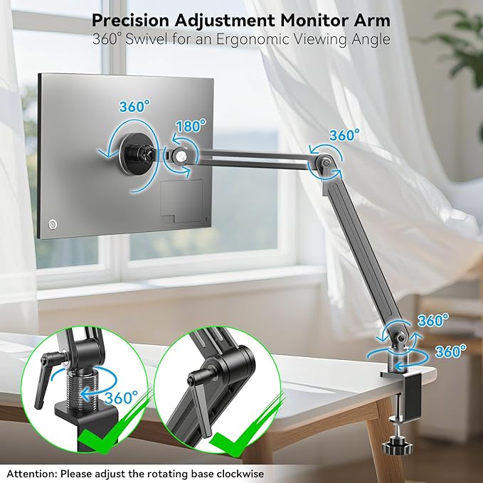 Jakeko Strong Magnetic Portable Monitor Desk Clamp - 75mm VESA Mount 4.7" 15.6" - Image 4