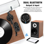 Record Player Turntable with 40W Speakers and Bluetooth Output Input - Image 3