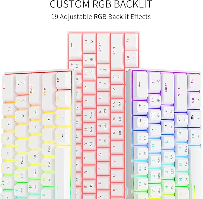 Newmen GM610 60% Wireless Mechanical Gaming Keyboard, Wired/Bluetooth/2.4G - Image 5