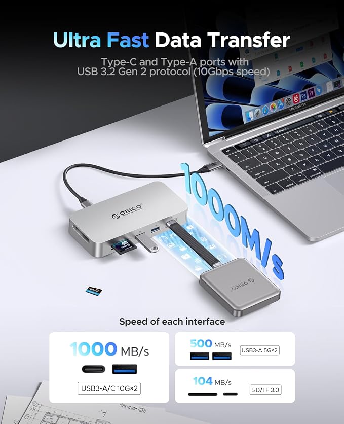 ORICO 1 TB External SSD Docking Station, SSD Expansion + Hub Extension - Image 4