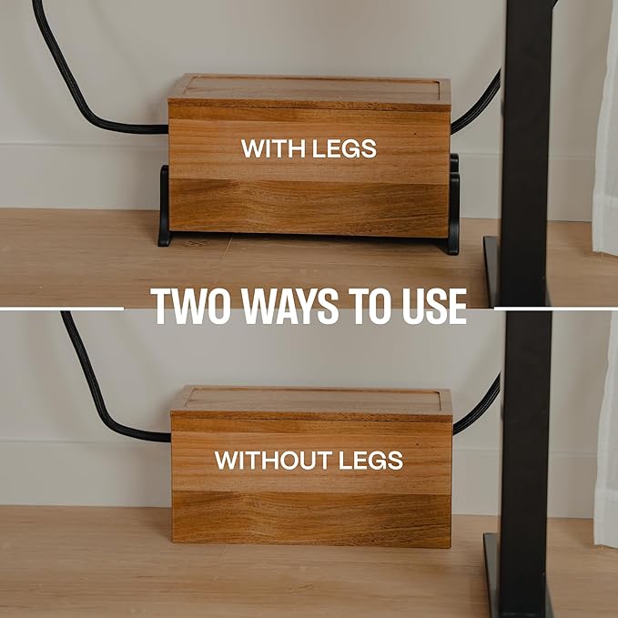 Extra Large Cable Management Box, Wood Cord Hider Box & Organizer - Image 8