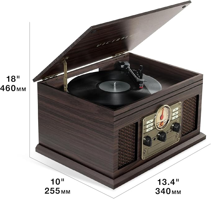 Victrola The Quincy 6-in-1 Bluetooth Record Player & Multimedia Center - Image 9