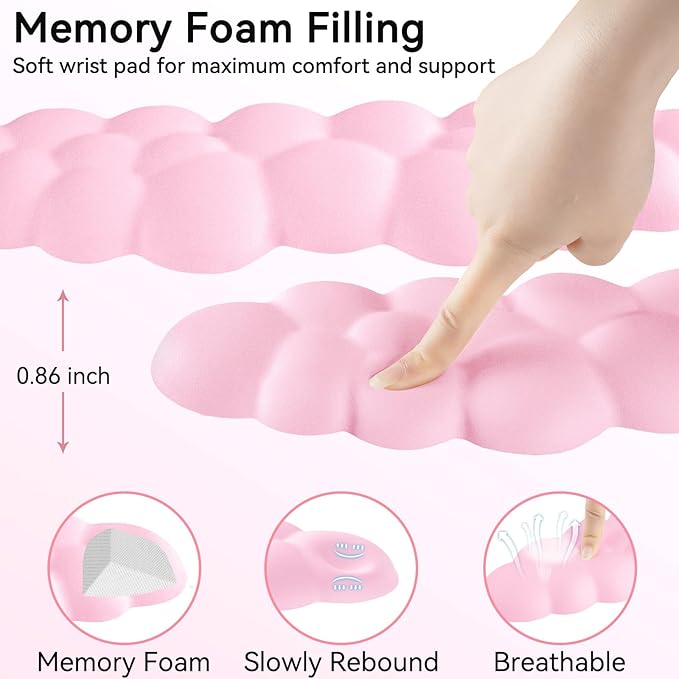 Cloud Wrist Rest for Computer Keyboard, 4-in-1 Memory Foam Leather Cloud - Image 4