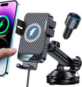 Wireless Car Charger, MOKPR 15W Fast Charging Auto-Clamping Car Mount Universal by MOKPR