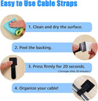 80PCS Hook and Loop Cable Ties, Under Desk Cable Management, Adhesive Cable - Image 6