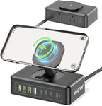 160W USB Charging Station Power Strip, 11-in-1 USB C Charger Block, 2AC Outlets by AcozvinPowerStrip