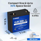 DC HOUSE 12V 30Ah Mini LiFePO4 Lithium Battery, BCI Group U1 - Image 6