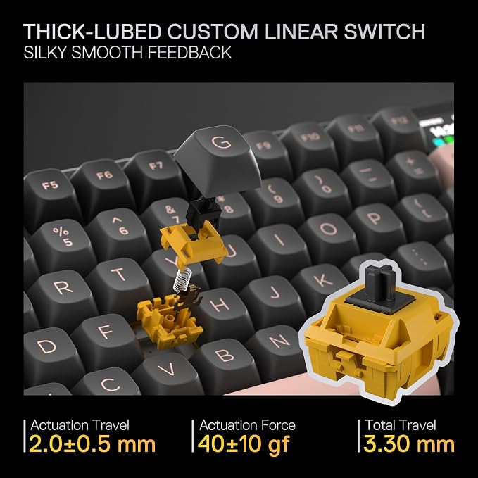Redragon K720 Wireless CNC Gasket Gaming Keyboard w/Hype Screen & Knob - Image 7
