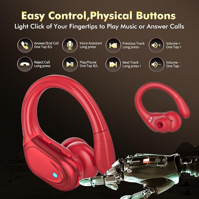 HAOYUYAN Wireless Earbuds, Sports Bluetooth Headphones, 80Hrs Playtime Ear Buds - Image 6