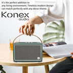 Vintage Bluetooth Speaker, KONEX 40W Leather Portable Wireless Speaker - Image 8