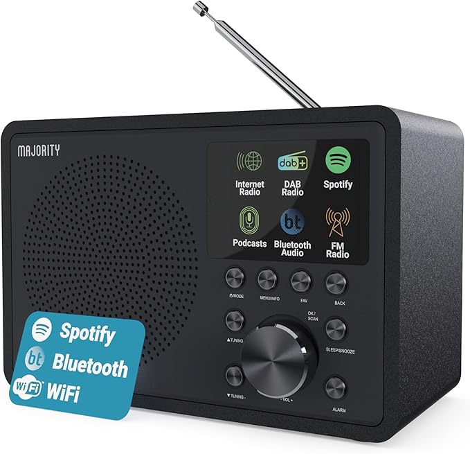 Internet Radio for Home with WiFi and FM | DSP Speaker Perfect for Bedroom by Majority