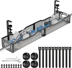Under Desk Cable Management Tray, No Drill Steel Desk Cable Organizers by BESTFORYOU