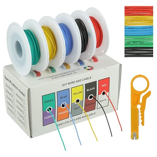 BOJACK 28 AWG Flexible Silicone Wire Electric Wire Hook up Wire Kit 300V Cables by BOJACK