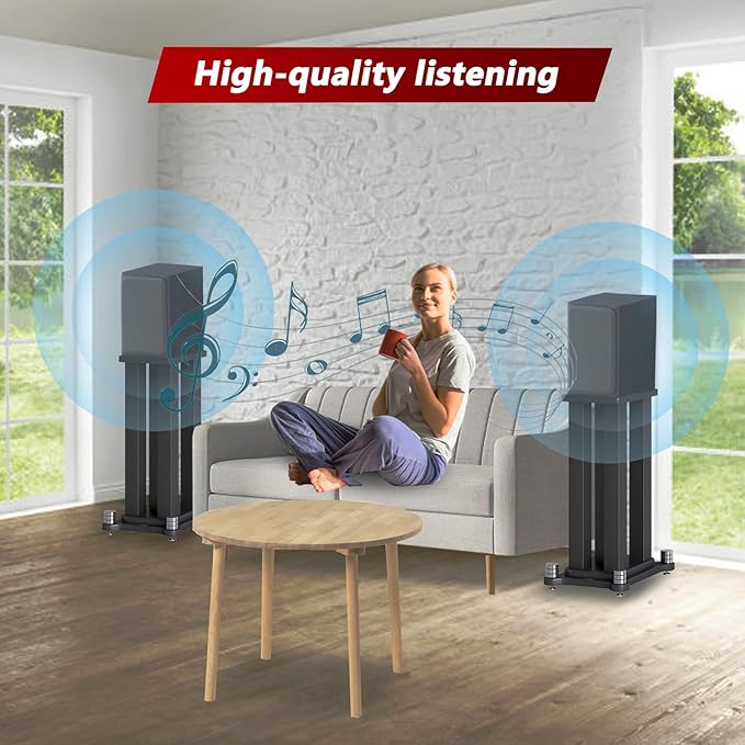 A Pair of Universal Speaker Stands, Heavy Duty Speaker Stands Holds Bookshelf - Image 6