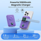 Magnetic Portable Charger for iPhone, 10800mAh 4-in-1 Wireless Power Bank - Image 2