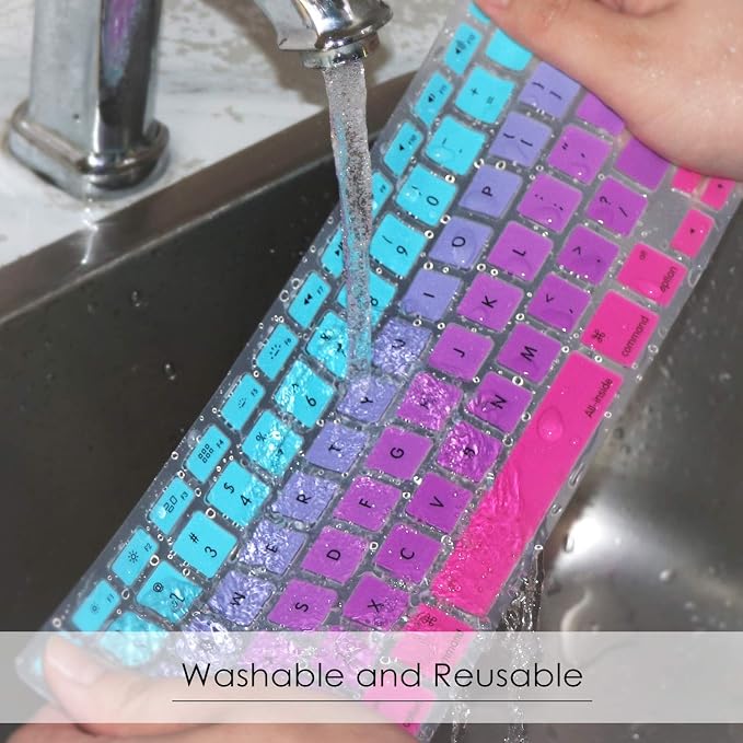 Allinside Blue and Pink Ombre Keyboard Cover Skin - Image 6