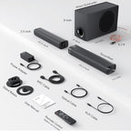 Sound Bar with Subwoofer, 110W Sound Bar with Adjustable Deep Bass & 3 EQ Modes - Image 7