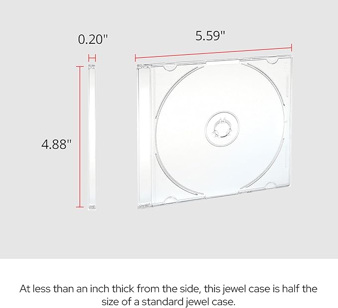 Verbatim CD DVD Blu-Ray Clear Slim Jewel Cases, 5.2 mm – 25 Pack - Image 5