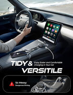 LISEN Multi Charging Cable, 3 in 1 Charging Cable, Retractable Car Charger - Image 4