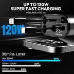 120W Retractable Car Charger 4-in-1 USB-C & Lightning Cable – Fast Charging - Image 6