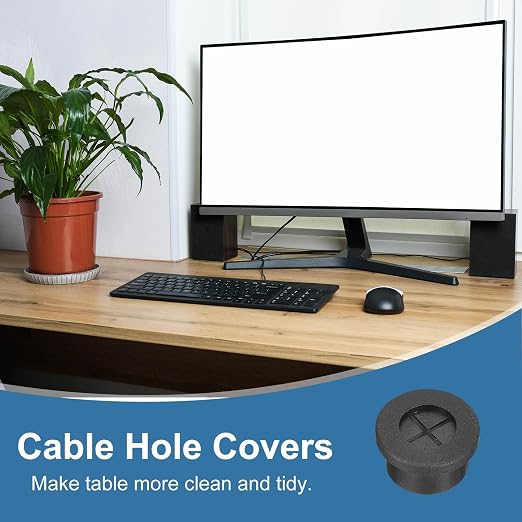 uxcell 4Pcs Cable Cord Grommet, 5/8" Rubber Desk Grommets Wire Pass Through - Image 6
