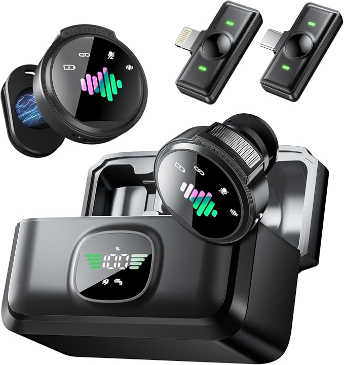 Wireless Lavalier Microphone for iPhone: 2PCS Mini Wireless Microphones for by LIDLIRDDY