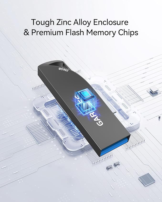 256GB USB Flash Drive, Metal USB 3.0 Memory Stick Waterproof Slim Thumb Drive - Image 4