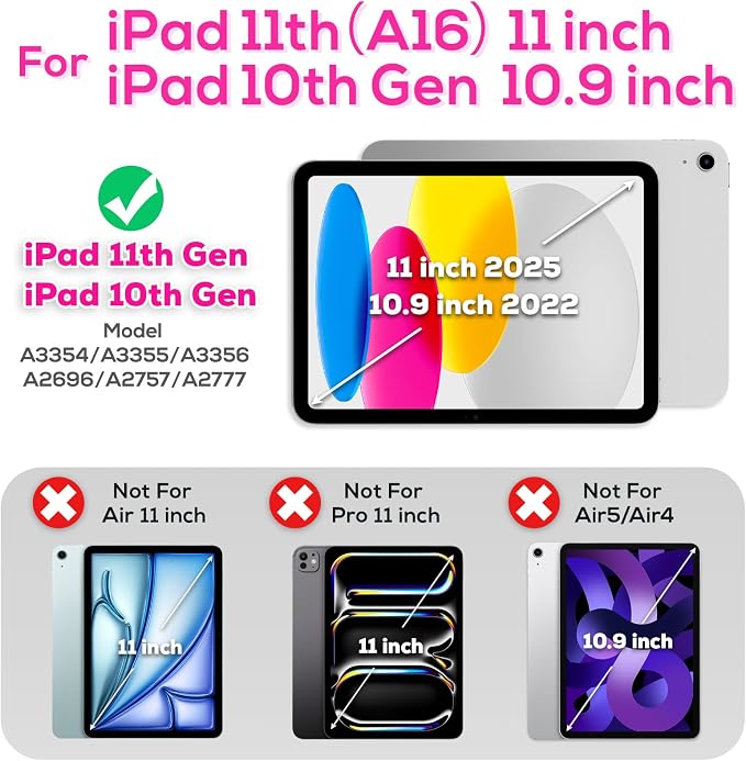 BLOSOMEET Case for iPad A16 11th/10th Generation 11''/10.9'' 2025/2022 - Image 2