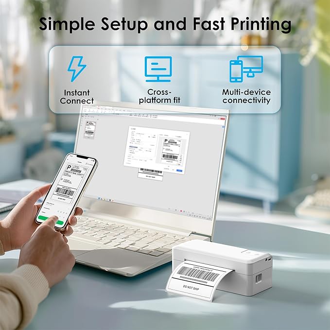 Shipping Thermal Label Printer, 4x6 Portable Label Printer, Support iPhone - Image 6