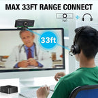 Webcam with Headset and Microphone, 1080P Webcam with Privacy Cover, Plug and - Image 3