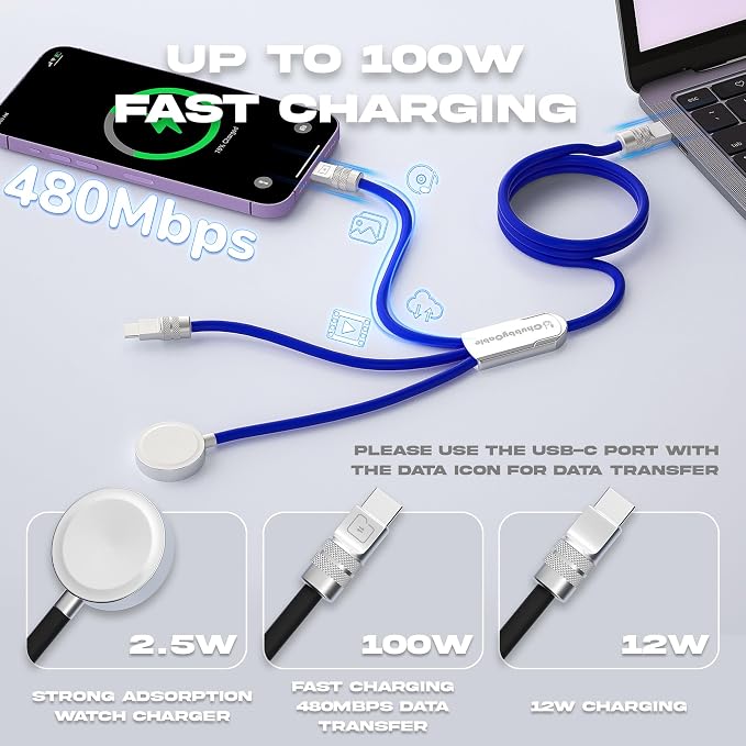 chubbycable Tri-Flex 3 in 1 USB C Cable - Image 3