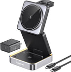 【2025 Upgraded】Wireless Charger 3 in 1, Foldable Wireless Charging Station by Augnner