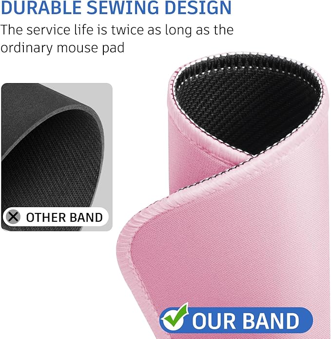 Pink Mouse Pad, Nice and Cute Mouse Pad, Splash-Proof Textured 10.2 x 8.2Inch - Image 5