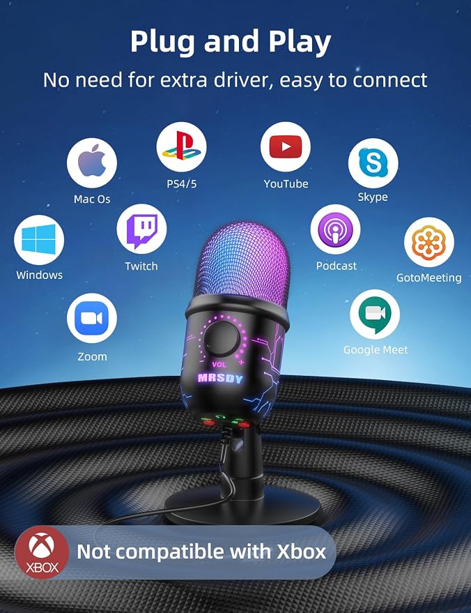 USB Microphone for PC, RGB Computer Microphone - Image 6