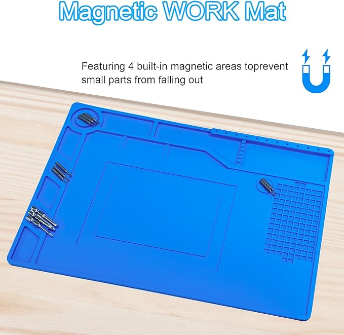 Kaisi Soldering Mat, 15.35" x 10.6" Inch Heat Resistant Silicone Work Mat - Image 4