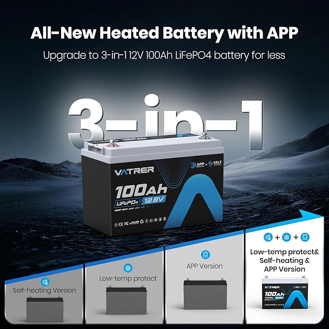 12.8V 100AH Group 31 Bluetooth LiFePO4 Lithium Battery - Image 6